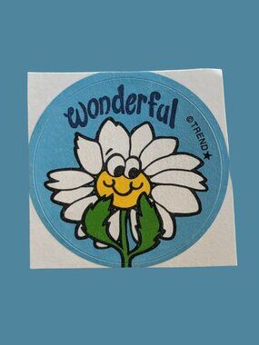 10/$25 Flower "Wonderful" Scratch & Sniff Retro Sticker